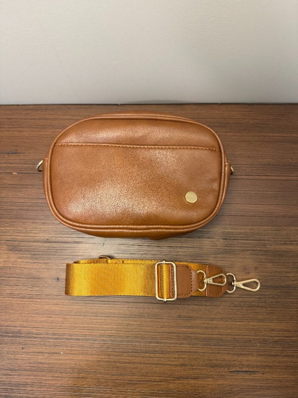 Modern + Chic Camel Brown Frankie Vegan Leather Crossbody Bag - NWOT